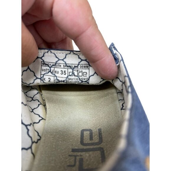 Hey Dudes Wendys Customized Leather Patch Sneakers Shoes Youth Size 3 L 4 - Picture 4 of 6